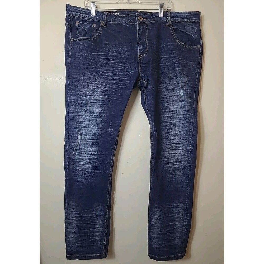 Royal 7Even RS7 Jeans Men 42x32 Cotton Blend Dark Wash Distressed